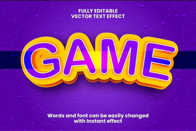 Efecto de texto de estilo 3d del juego