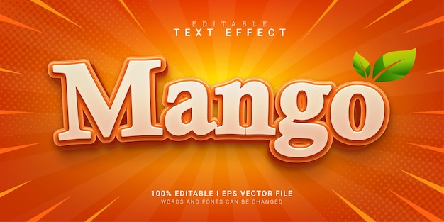 Efecto de texto de estilo 3d de mango