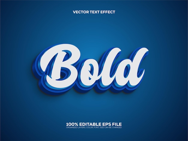 Efecto de texto de estilo 3D en negrita editable