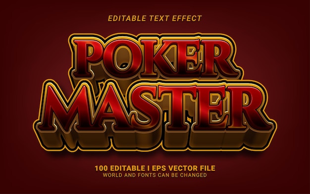 Efecto de texto de estilo 3D Poker Master
