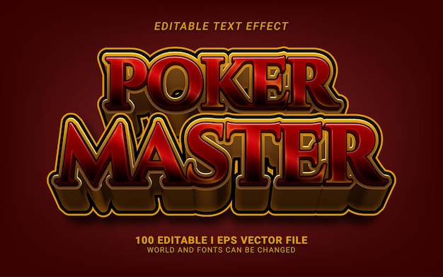 Efecto de texto de estilo 3d poker master