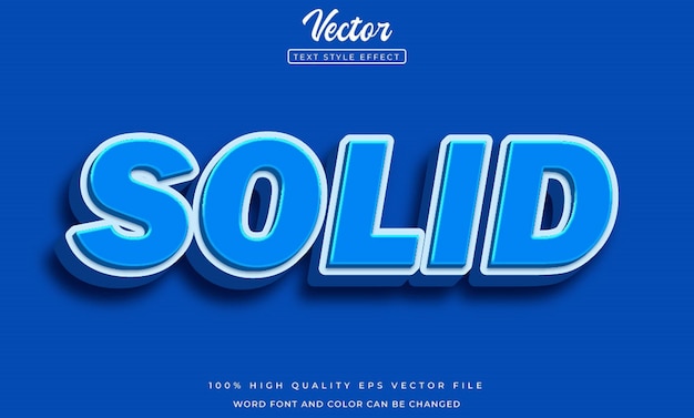 Efecto de texto de estilo 3d sólido de vector