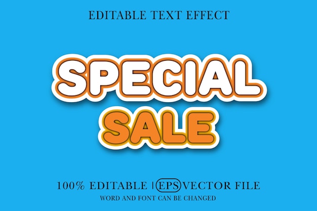 Efecto de texto con estilo 3D de venta especial editable