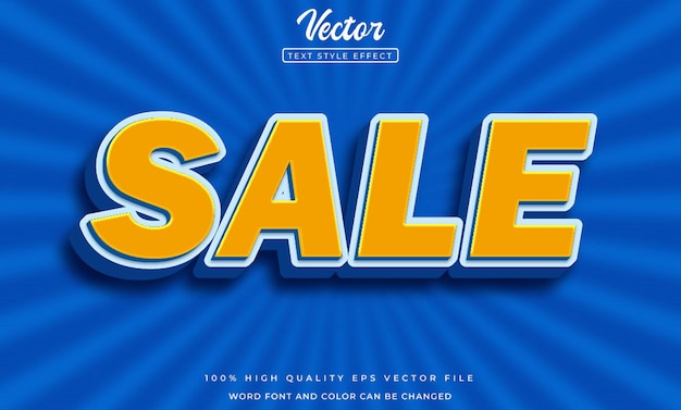 Efecto de texto de estilo 3d de venta de vector