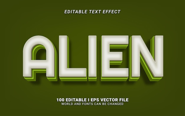 Efecto de texto de estilo alienígena 3d
