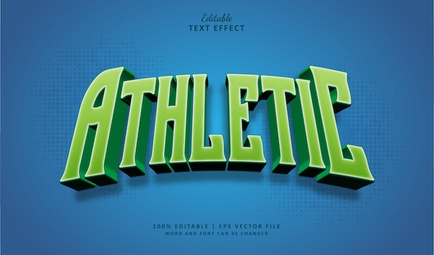Efecto de texto Estilo atlético Estilo de efecto de texto editable Deporte Vintage 3D