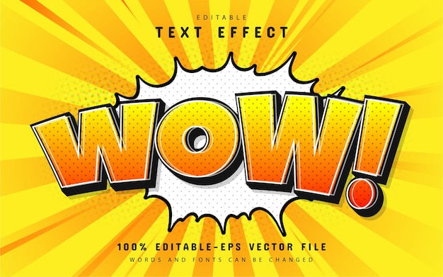 Efecto de texto de estilo cómic Wow