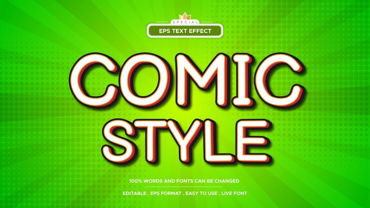 Vector efecto de texto de estilo cómico editable