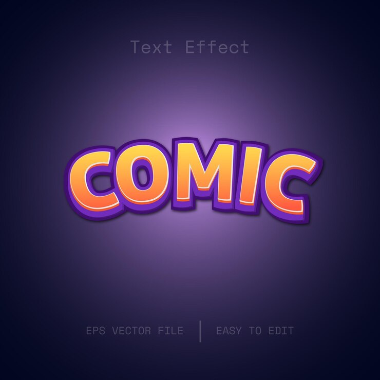Vector efecto de texto de estilo cómico