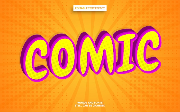Vector efecto de texto de estilo cómico
