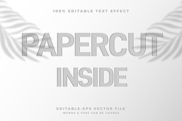 Efecto de texto de estilo de corte de papel