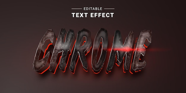 Efecto de texto de estilo cromado 3d