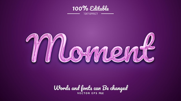 Efecto de texto de estilo editable Moment Purple Efecto de estilo líquido