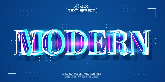 Efecto de texto de estilo de falla moderna editable