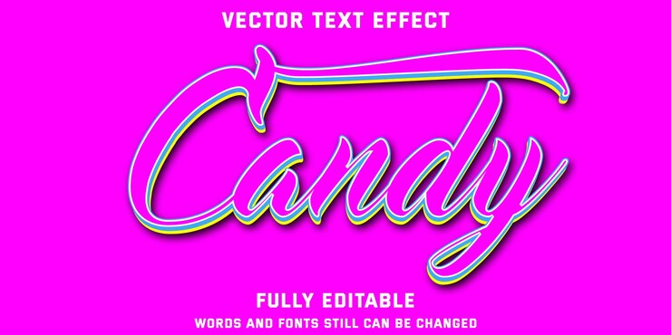 Vector efecto de texto de estilo gráfico de caramelo