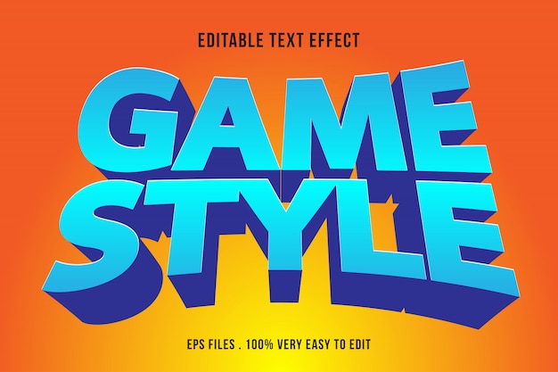 Efecto de texto de estilo de juego, texto editable