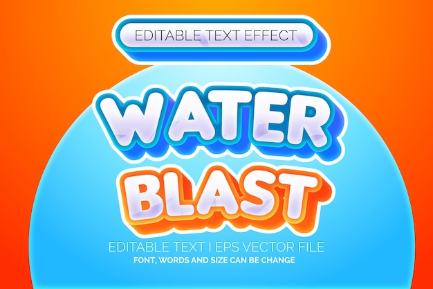 efecto de texto de estilo de logotipo de juego de explosión de agua