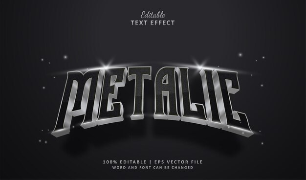 Efecto de texto Estilo metalico plata lujo.