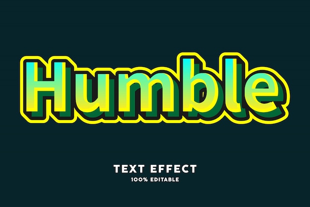 Efecto de texto de estilo moderno degradado verde amarillo