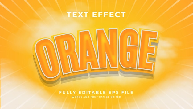 Efecto de texto de estilo naranja
