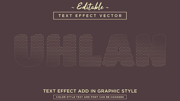 Efecto de texto de estilo de patrón simple con combinaciones de colores únicas