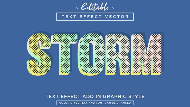 Vector efecto de texto de estilo de patrón único efecto de texto vectorial totalmente editable