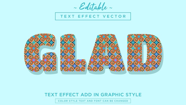 Efecto de texto de estilo de patrón único y totalmente editable