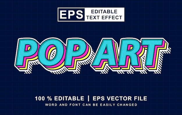 Efecto de texto de estilo pop art