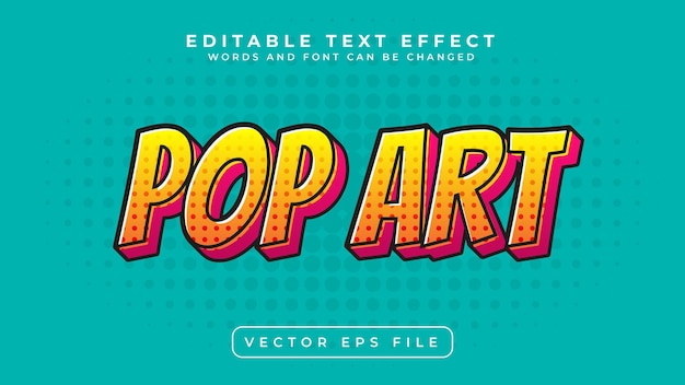 Vector efecto de texto de estilo pop art