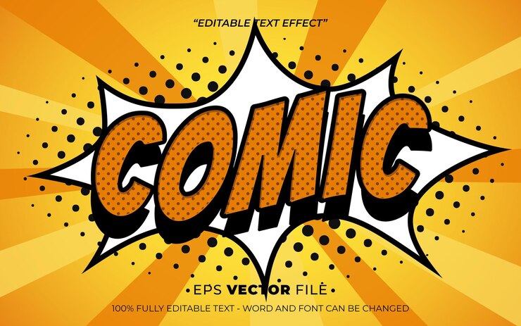 Vector efecto de texto de estilo pop-up cómico vector editable