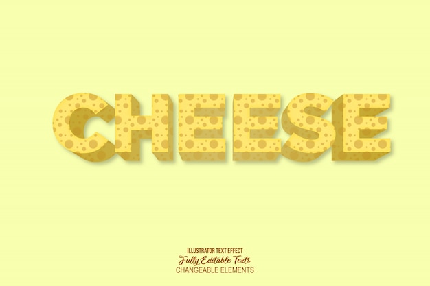 Vector efecto de texto estilo queso