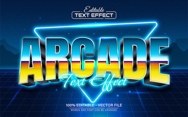 Efecto de texto de estilo retro arcade editable