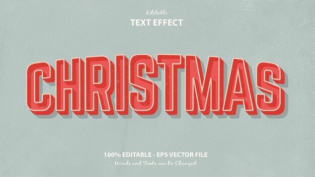 Efecto de texto de estilo retro navideño