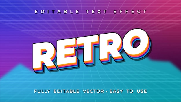 efecto de texto de estilo retro