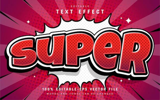 Efecto de texto estilo super comic editable