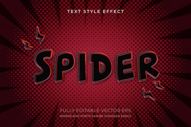 Efecto de texto estilo superhéroe editable spidy