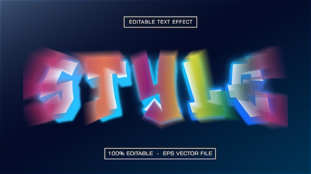 Efecto de texto de estilo vectorial editable con estilo de fuente moderno