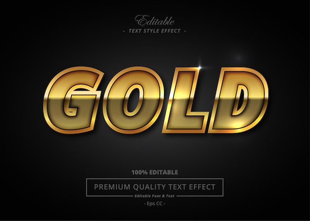 EFECTO DE TEXTO DE ESTILO VECTORIAL DE ORO