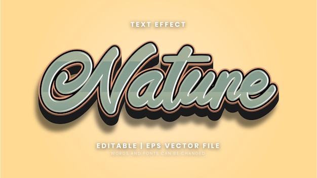 efecto de texto de estilo vintage de naturaleza editable