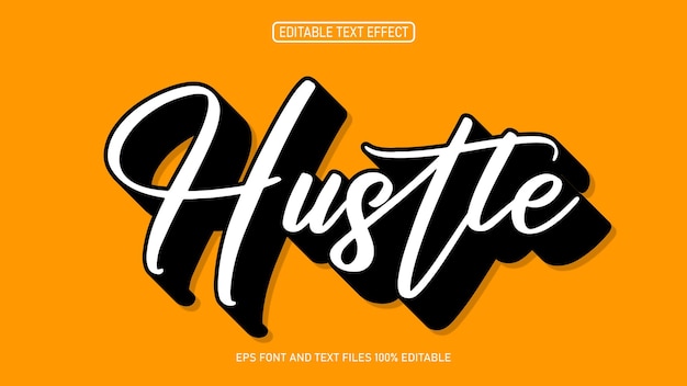Efecto de texto de estilo vintage retro Hustle