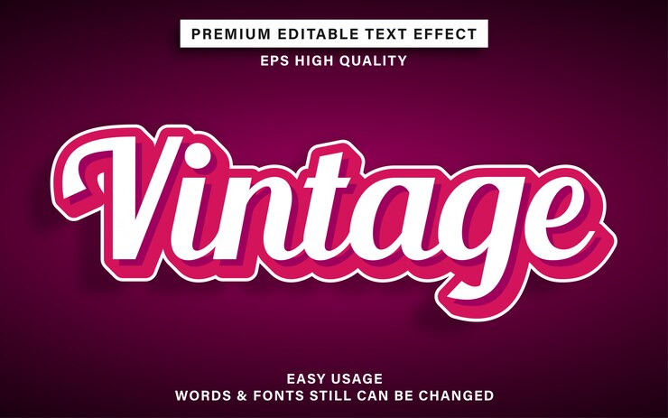 Vector efecto de texto de estilo vintage