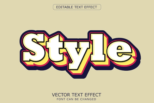 Vector efecto de texto de estilo