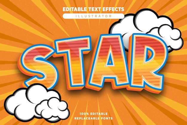 Efecto de texto estrella editable