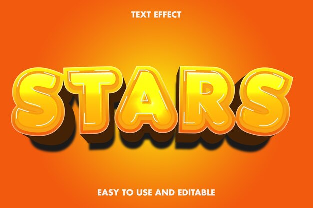 Efecto de texto de estrellas, texto editable.