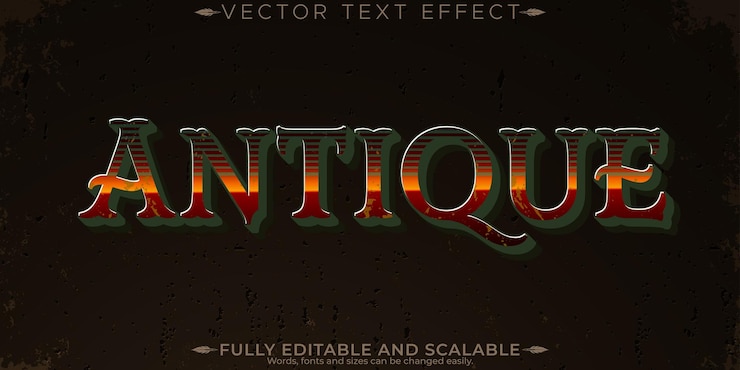 Vector efecto de texto de etiqueta retro editable estilo de texto de los años 70 y 80x9