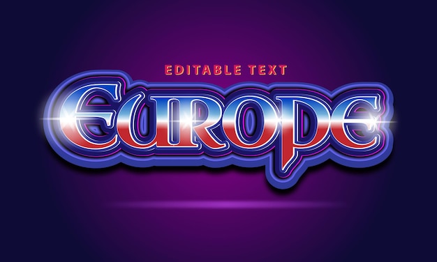 efecto de texto de europa