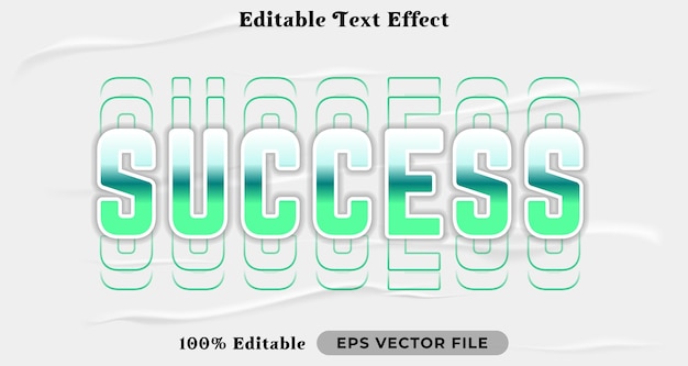 Efecto de texto de éxito estilo gráfico de moda texto editable