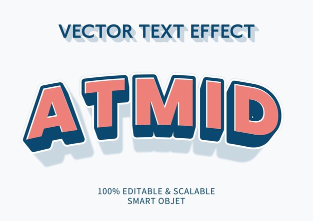 Efecto de texto F30 de fuentes vectoriales editables