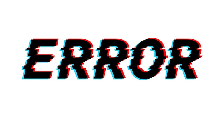 Vector efecto de texto de falla sobre fondo blanco error de pantalla efecto vhs error de acceso a datos