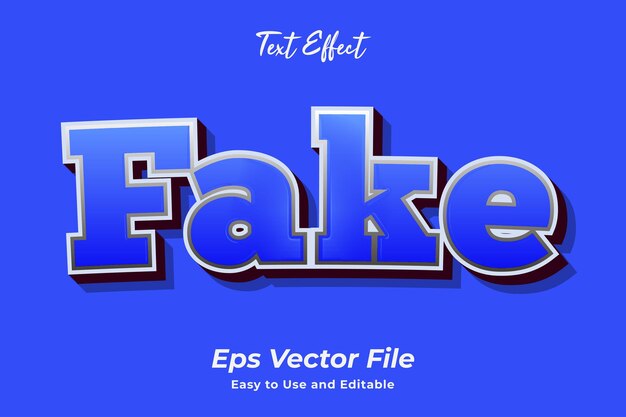 Efecto de texto falso. editable y fácil de usar. vector premium